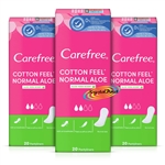 3x Carefree COTTON ALOE 20 Pantyliners