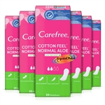 6x Carefree COTTON ALOE 20 Pantyliners