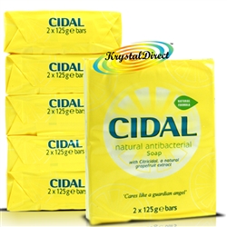 6x Cidal Natural Citricidal Antibacterial Bath Soap Twin Pack Bars 125g Each