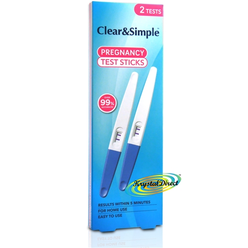 Clear & Simple 20mIU Midstream Pregnancy Home Urine 2 Test Stick 99% Accurate