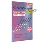 Clear & Simple LH Ovulation Test Strips 5 Tests 20mlU of Sensitivity