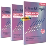 3x Clear & Simple LH Ovulation Test Strips 5 Tests 20mlU of Sensitivity