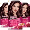 3x Garnier Color Sensation 4.15 ICY CHESTNUT Permanent Hair Colour Cream Dye