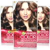 3x Garnier Color Sensation 5.0 Luminous Brown Permanent Hair Colour Cream Dye