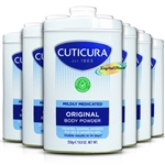6x Cuticura Mildly Medicated Talcum Powder with Skin Soothing Allantoin 250g