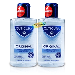 2x Cuticura Original Anti Bacterial Hand Hygiene Gel Crisp & Fresh 100ml