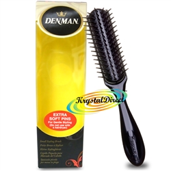 Denman D33 Classic Small Styling Hair Brush Extra Soft Nylon Pins 5 Row