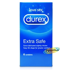 Durex Extra Safe Natural Latex Condoms 6 Extra Lubricated Slightly Thicker