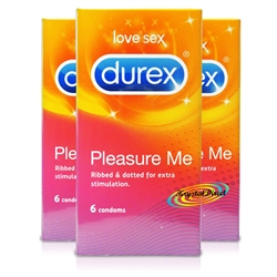 3x Durex Pleasure Me Latex Condoms 6 Ribbed & Dotted Texture Extra Stimulation