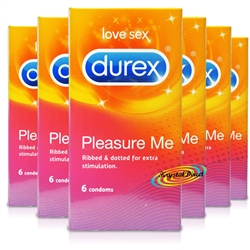 6x Durex Pleasure Me Latex Condoms 6 Ribbed & Dotted Texture Extra Stimulation