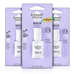 3x Elegant Touch Brush on Nail Glue Clear 6ml Strong Bond