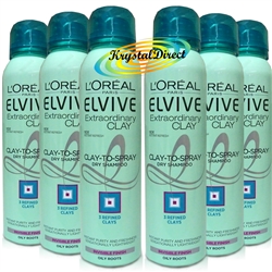 6x Loreal Extraordinary Clay To Spray Dry Shampoo 150ml Oily Roots