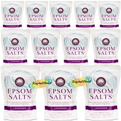 12x Elysium Epsom Bath Salts LAVENDER Magnesium Sulphate Crystals Relaxing Soak 450g