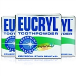 3x Eucryl Fresh Mint Powerful Teeth Whitening Stain Removal Tooth Powder 50g
