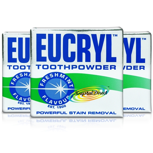 3x Eucryl Fresh Mint Powerful Teeth Whitening Stain Removal Tooth Powder 50g