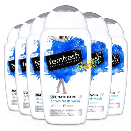 6x Femfresh Ultimate Care Intimate Hygiene Cleans Protect Fresh Shower Wash 250ml