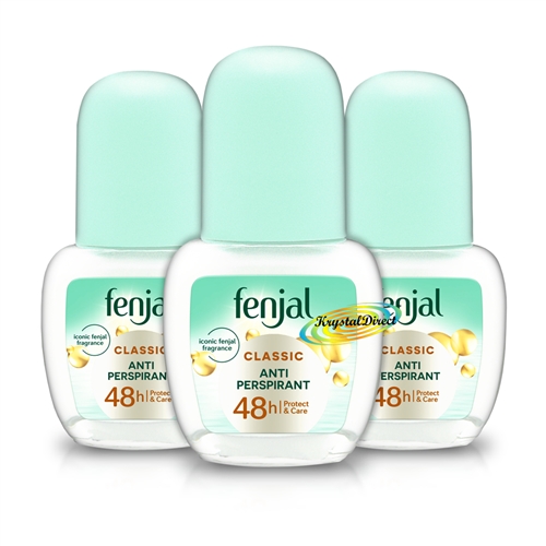 3x Fenjal Classic Luxury Anti Perspirant Roll On 50ml