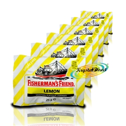 6x Fisherman's Friend Lemon Menthol Lozenges 25g