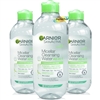 3x Garnier Micellar Cleansing Water GREEN Make Up Remover 400ml - Combination Skin