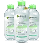 3x Garnier Micellar Cleansing Water GREEN Make Up Remover 400ml - Combination Skin