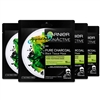 4x Garnier Skin Active Pure Charcoal Purifying & Hydrating Black Tissue Mask