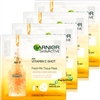 4x Garnier Skin Active Fresh-Mix VITAMIN C SHOT Face Tissue Mask