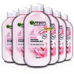 6x Garnier Rose Water Soothing Cleansing Milk 200ml for Dry & Sensitive Skin