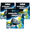 3x Gillette Mach3 Pack of 8 Replacement Shaving Razor Blades 100% Genuine
