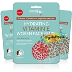 3x Derma V10 Hydrating Woven Facial Face Mask With Vitamin E & Aloe Vera