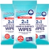3x Hygienics 2in1 Antibacterial Hand & Surface Wipes 70% Alcohol - 20 Wipes