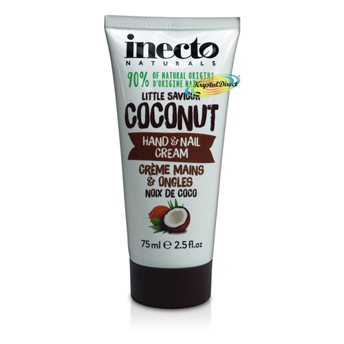 Inecto Naturals Organic Coconut Oil For Dry Hand & Nail Cream 75ml Non Greasy