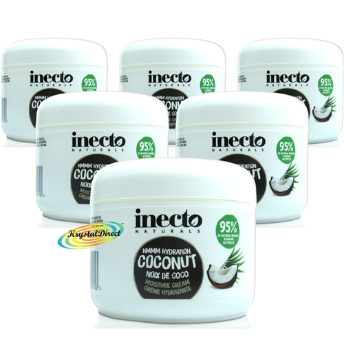 6x Inecto Hydration Coconut Oil Moisturising Moisture Nourishing Cream Creme 250ml