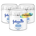 3x Johnsons Baby Cotton 200 Buds Gentle Delicate Skin