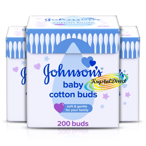 3x Johnsons Baby Cotton 200 Buds Gentle Delicate Skin