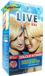 Schwarzkopf Live Color XXL 01 Ice Blonde Hair Dye Colour With Pomegranate