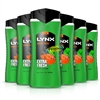 6x Lynx Jungle Extra Fresh Palm Leaves & Amber Shower Gel 225ml