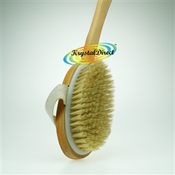 Manicare Long Reach Handle Wooden Bath Shower Body Back Brush Wash