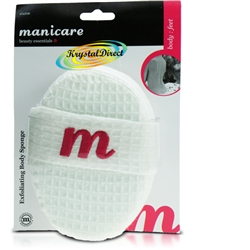 Manicare Cotton Waffle Body Exfoliating Sponge Bath Shower Scrub