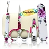 Manicare Manicure Pedicure Set Red Rose Design In Flip Open Case