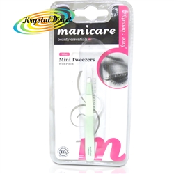 Manicare Mini Tweezers MINT Stainless Steel Eye Brow Hair Remover With Pouch