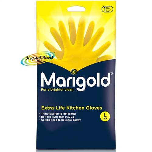Marigold Extra Life Cotton Lined Kitchen Gloves LARGE Size 1 Pair