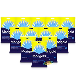 12x Marigold Kitchen Gloves For Gentle Sensitive Skin Cotton Lined Medium