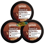 3x Loreal Men Expert Barber Club Beard & Hair Styling Cream 75ml