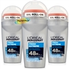 3x L'Oreal Men Expert Fresh Extreme Anti Perspirant 48H Deodorant Roll On 50ml
