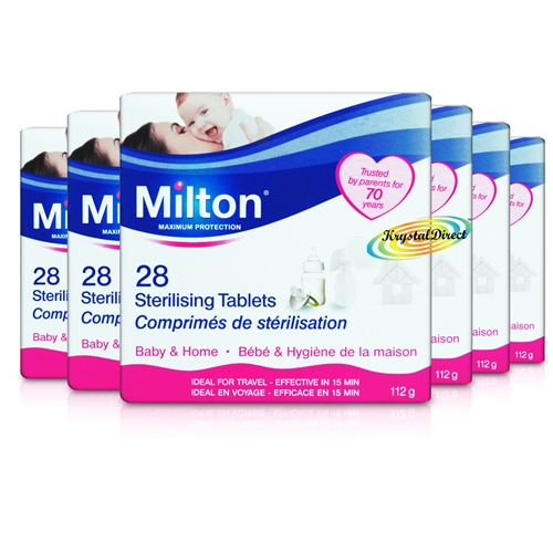 6x Milton 28 Sterilising Tablets Maximum Protection For Baby Items