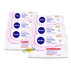 150 Nivea 3 in 1 Gentle Daily Facial Face Cleansing Soft Wipes For Dry Skin