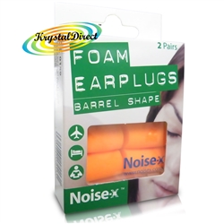 Noise-X Classic Barrel Shape Reusable Soft Comfortable Foam Earplugs 2 Pairs