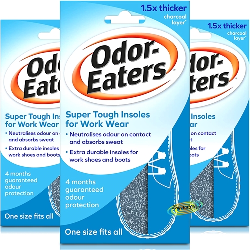 3x Odor Eaters Super Tuff Heavy Duty Work Wear Insoles