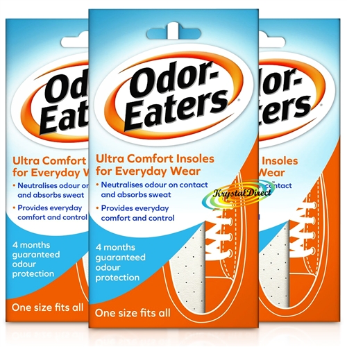 3x Odor Eaters Ultra Comfort Deodorising Insoles For Everyday Wear