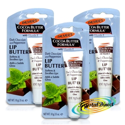 3x Palmers Coca Butter Formula Daily Dark Chocolate & Peppermint Lip Butter 10g